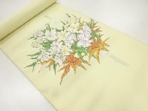 アンティーク　草花模様織出し名古屋帯地反物